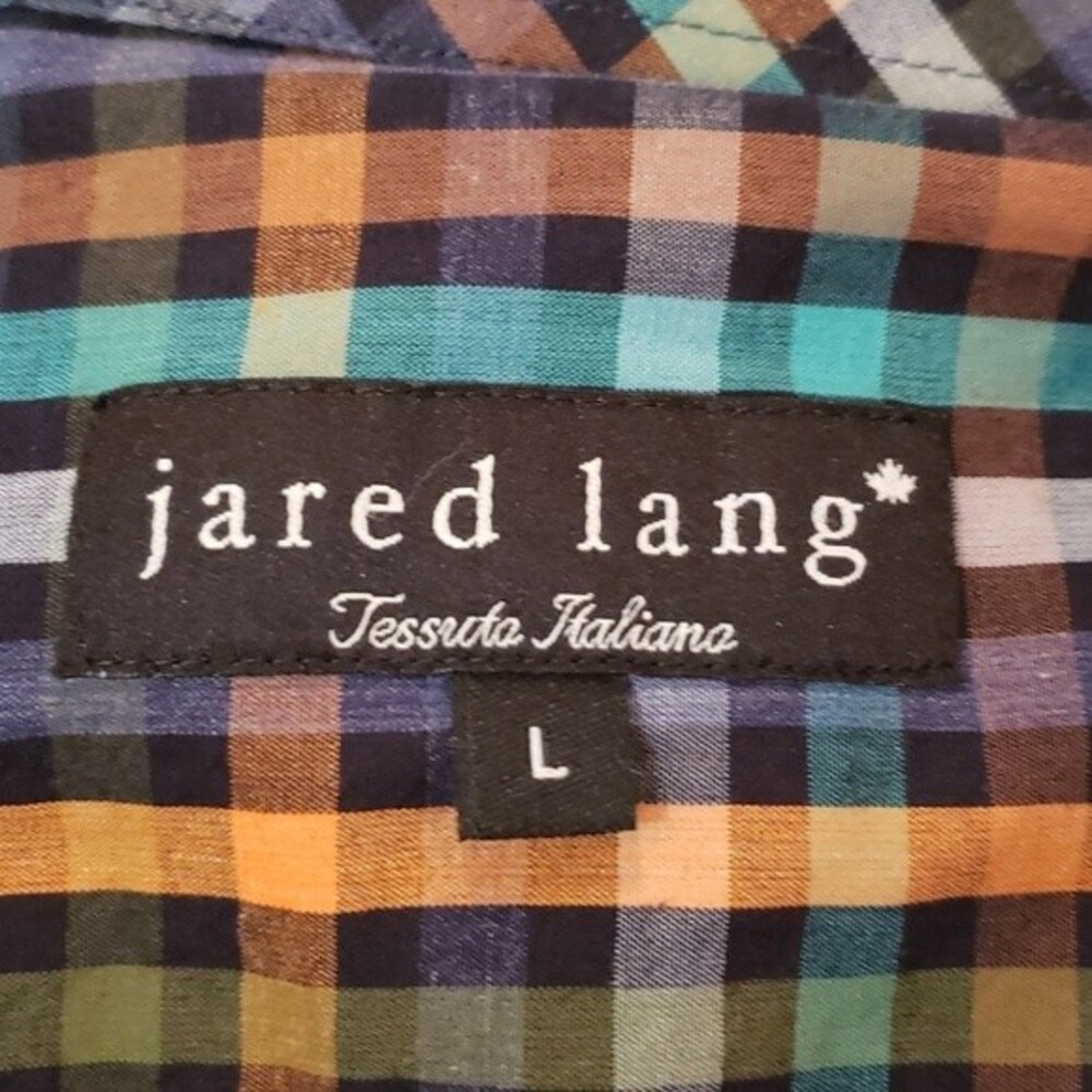 JARED LANG Plaid Button Front Shirt size L - Picture 8 of 9